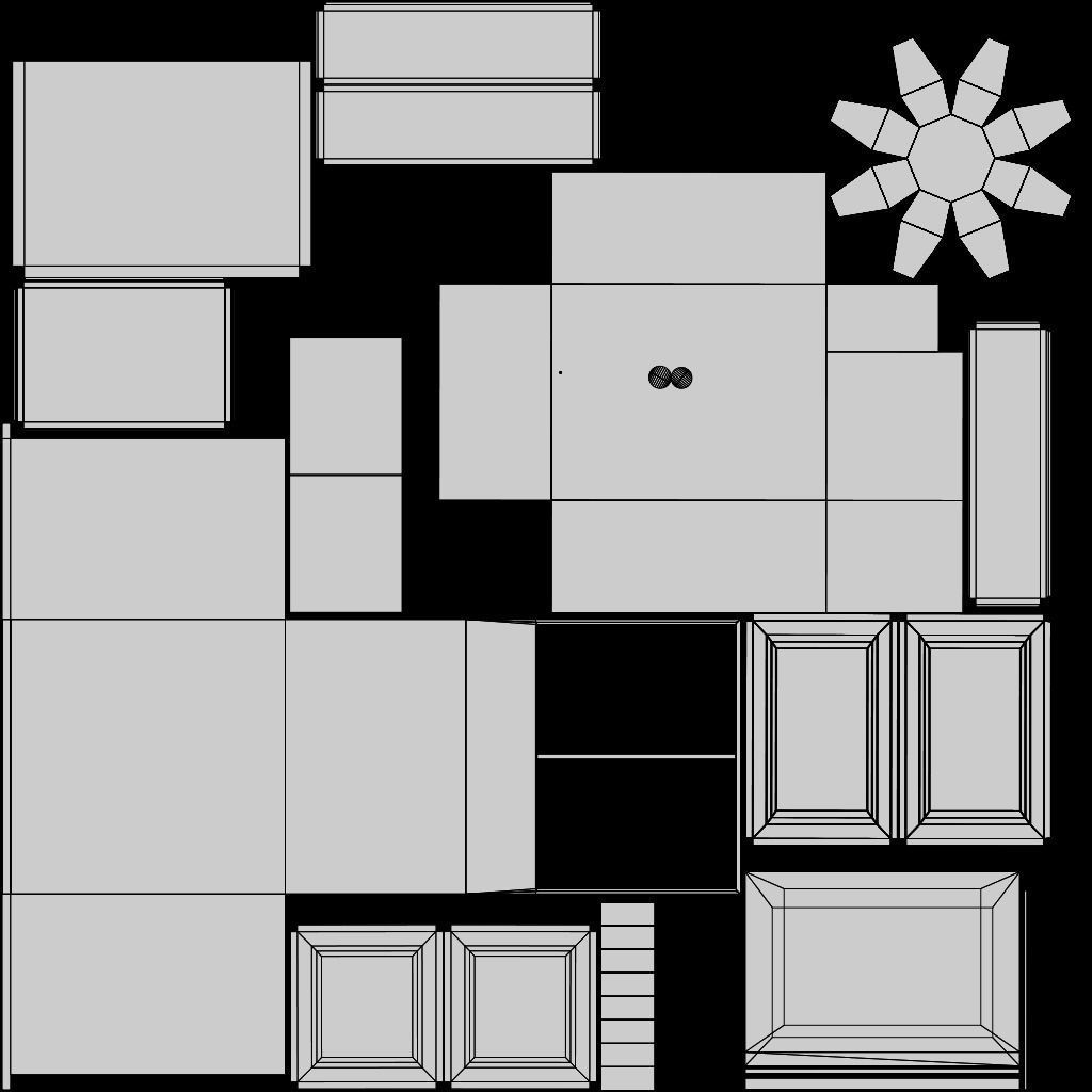 Kitchen Cabinet Low-poly 3D model_10