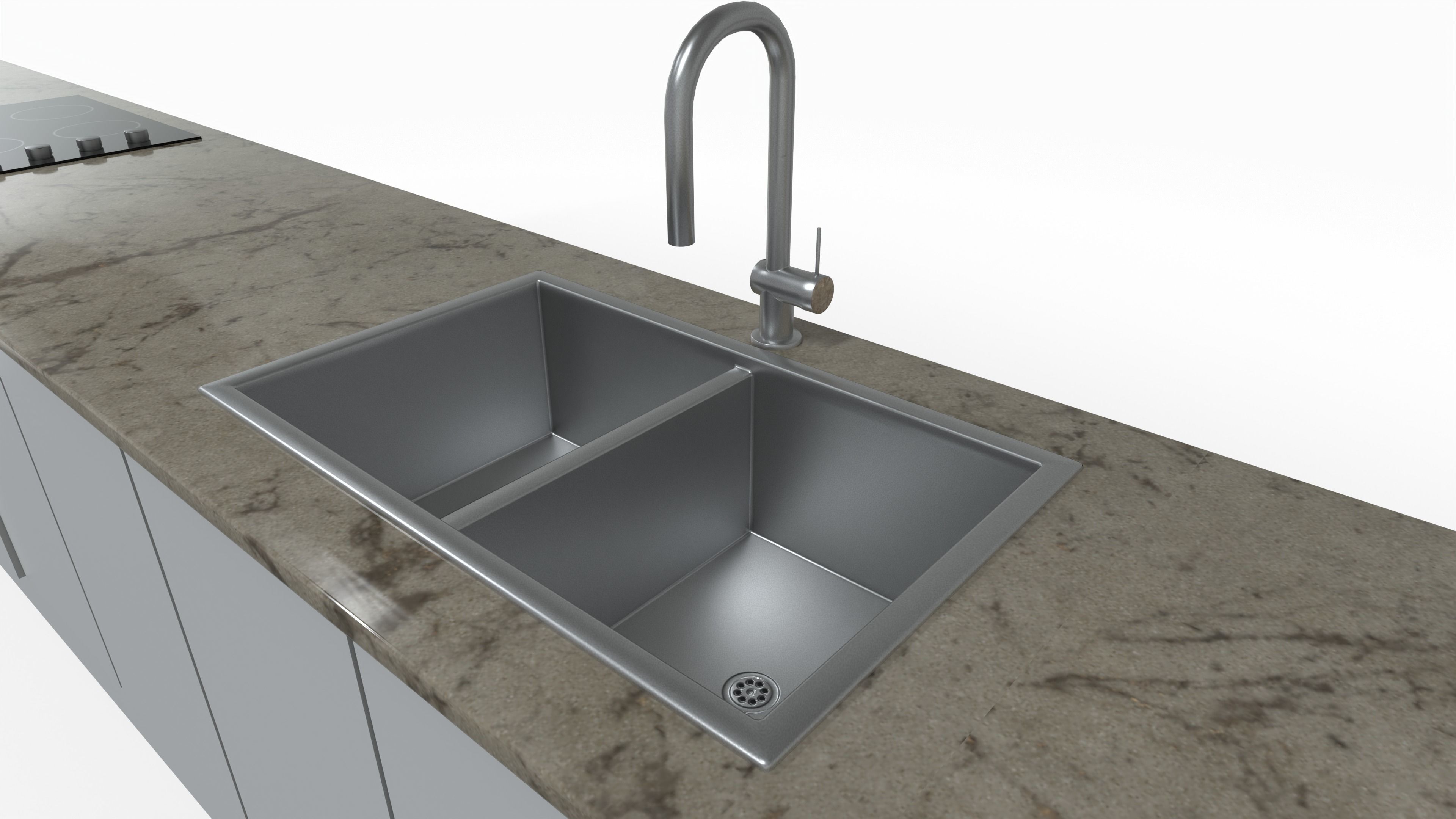 Kitchen Cabinet Low-poly 3D model_3