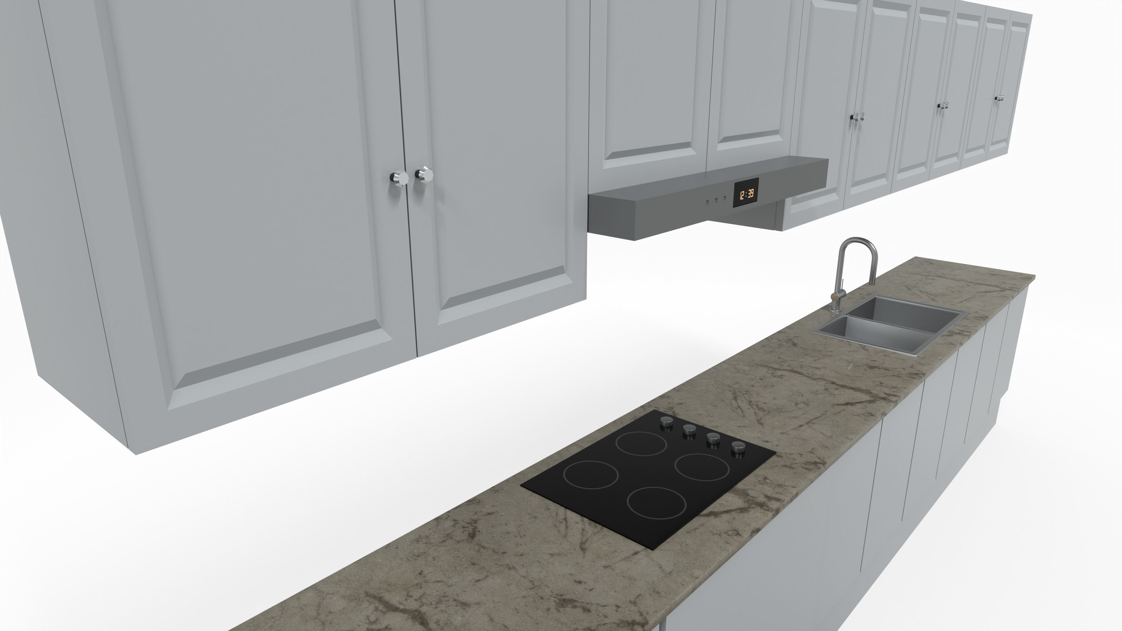Kitchen Cabinet Low-poly 3D model_2