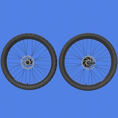 Mountain Bike Wheels with Tires 3D model CGTrader