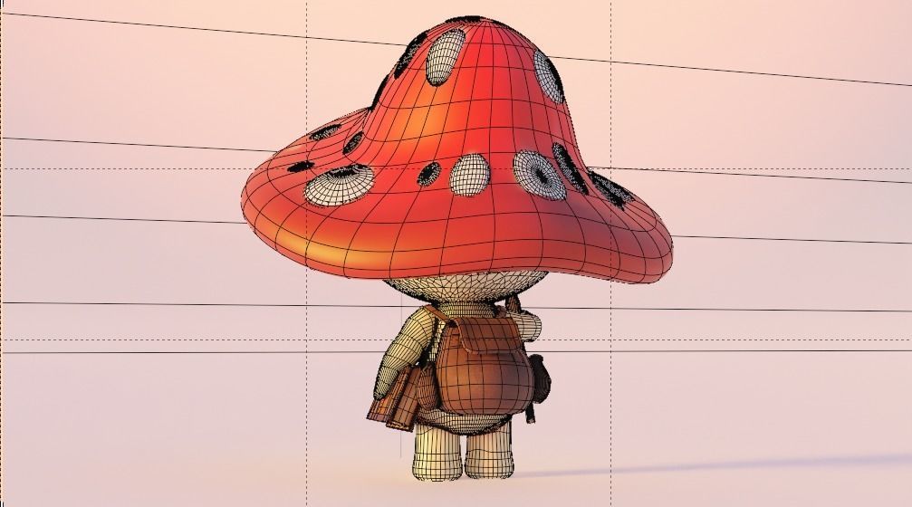 Mushroom Wizard  Low-poly 3D model_18