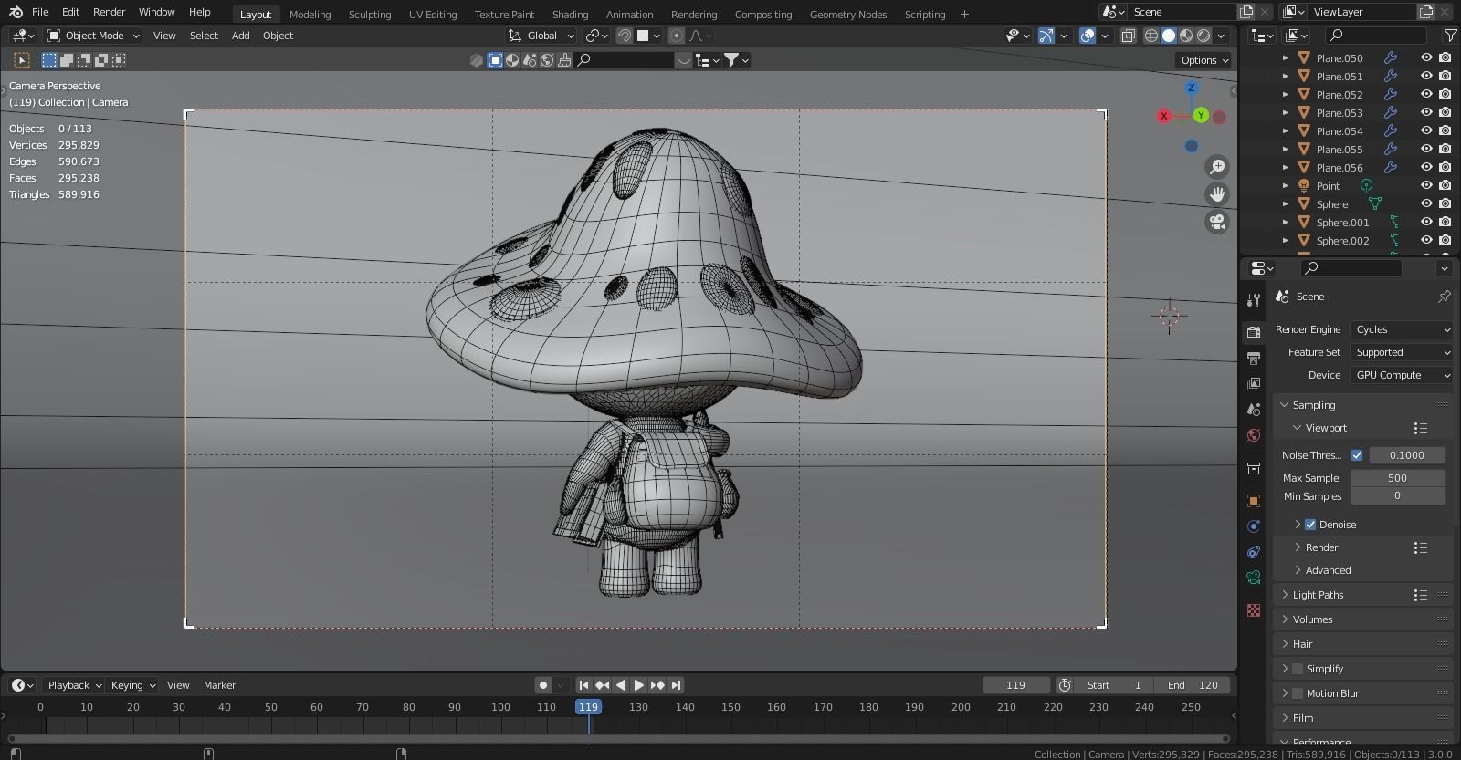 Mushroom Wizard  Low-poly 3D model_20