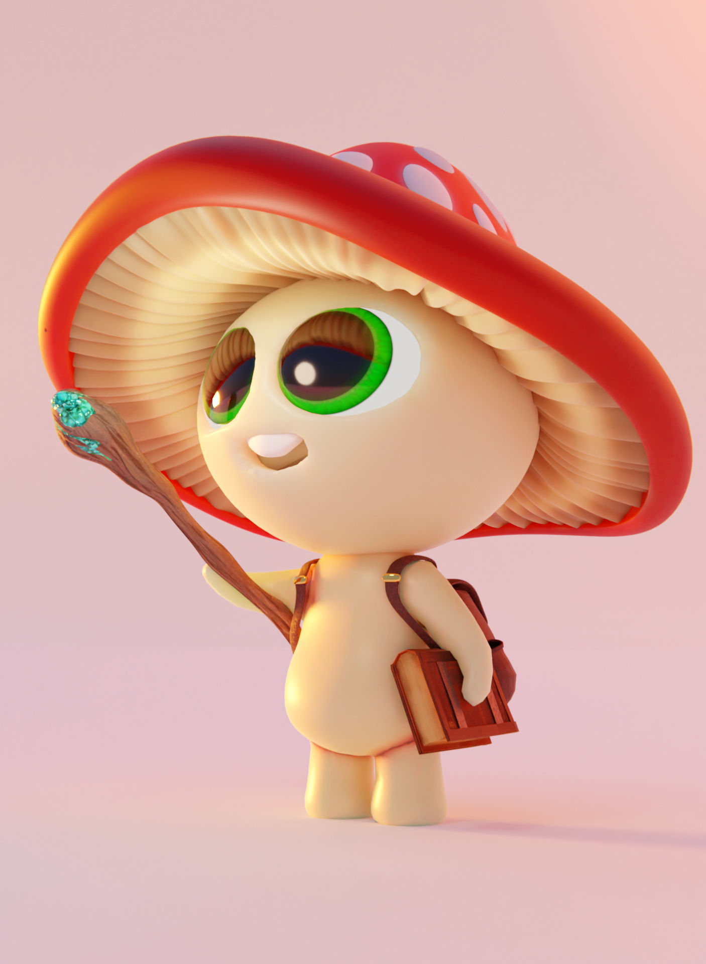 Mushroom Wizard  Low-poly 3D model_13
