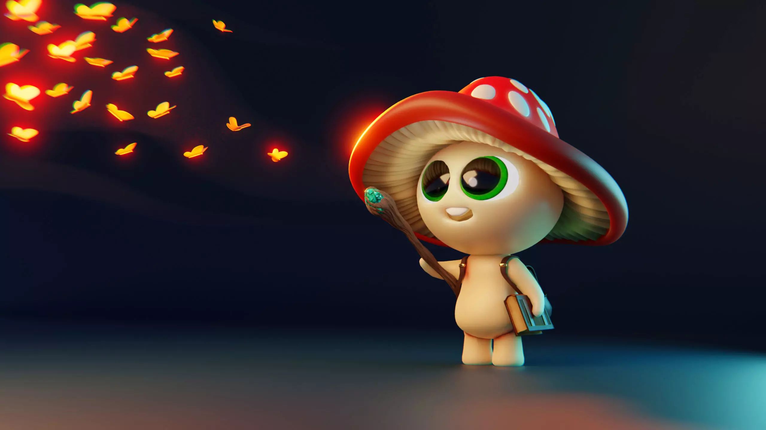 Mushroom Wizard  Low-poly 3D model_0
