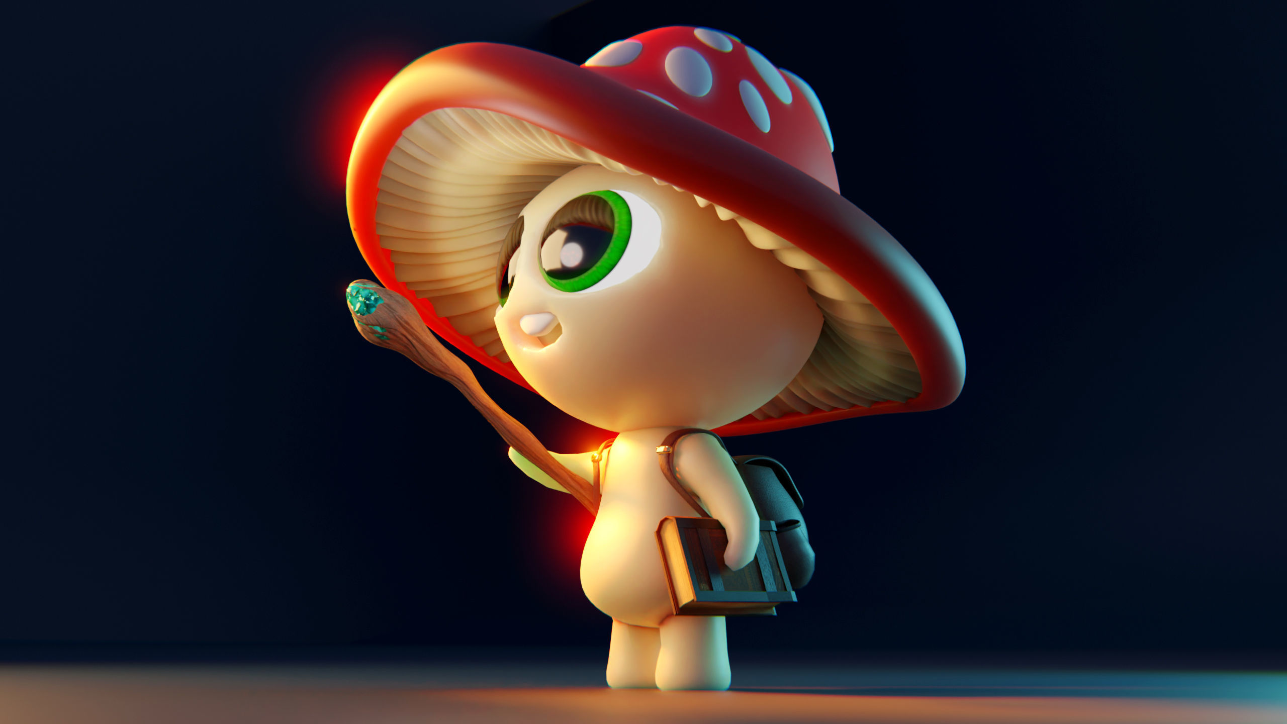 Mushroom Wizard  Low-poly 3D model_7