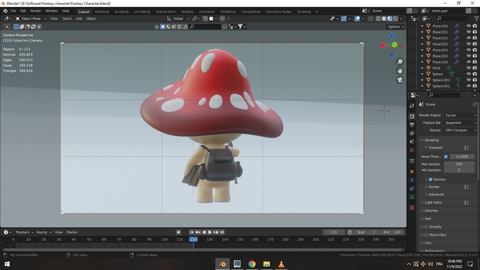 Mushroom Wizard  Low-poly 3D model_21