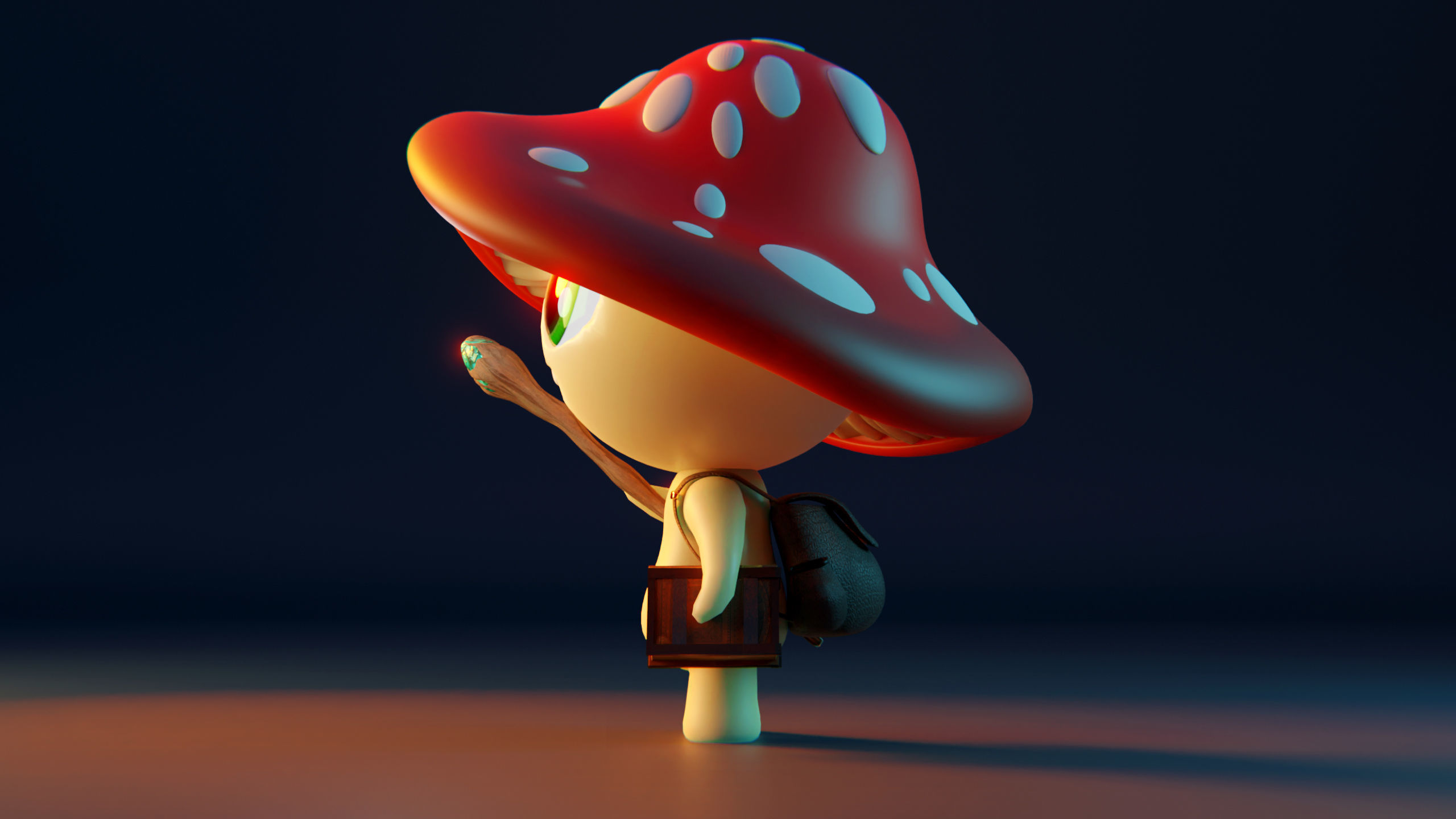 Mushroom Wizard  Low-poly 3D model_6