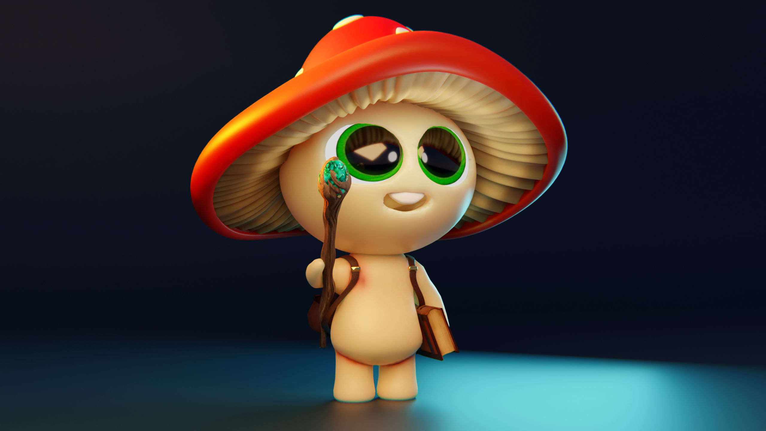 Mushroom Wizard  Low-poly 3D model_3