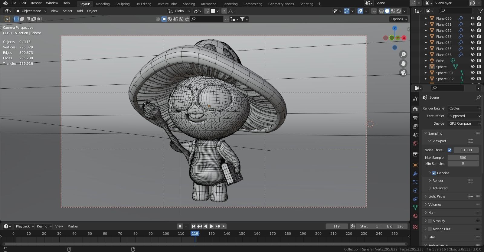 Mushroom Wizard  Low-poly 3D model_19