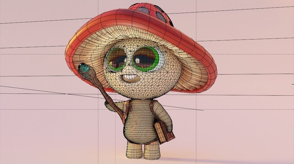 Mushroom Wizard  Low-poly 3D model_17