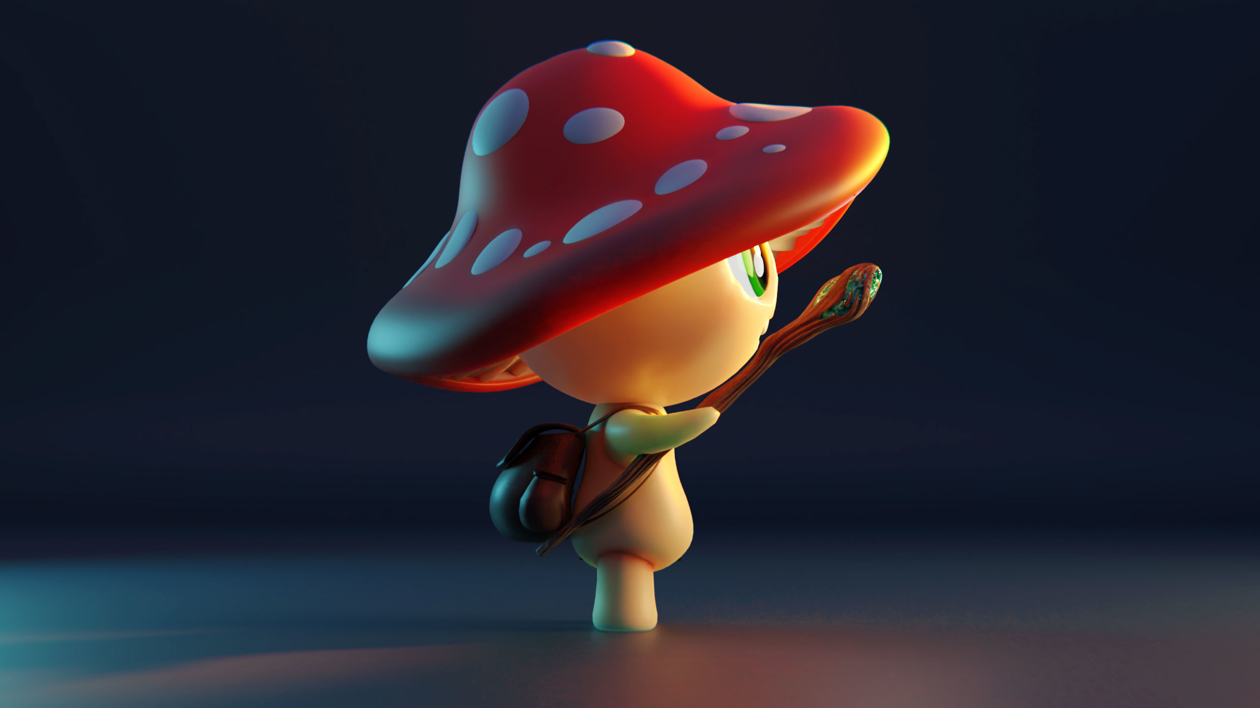 Mushroom Wizard  Low-poly 3D model_4