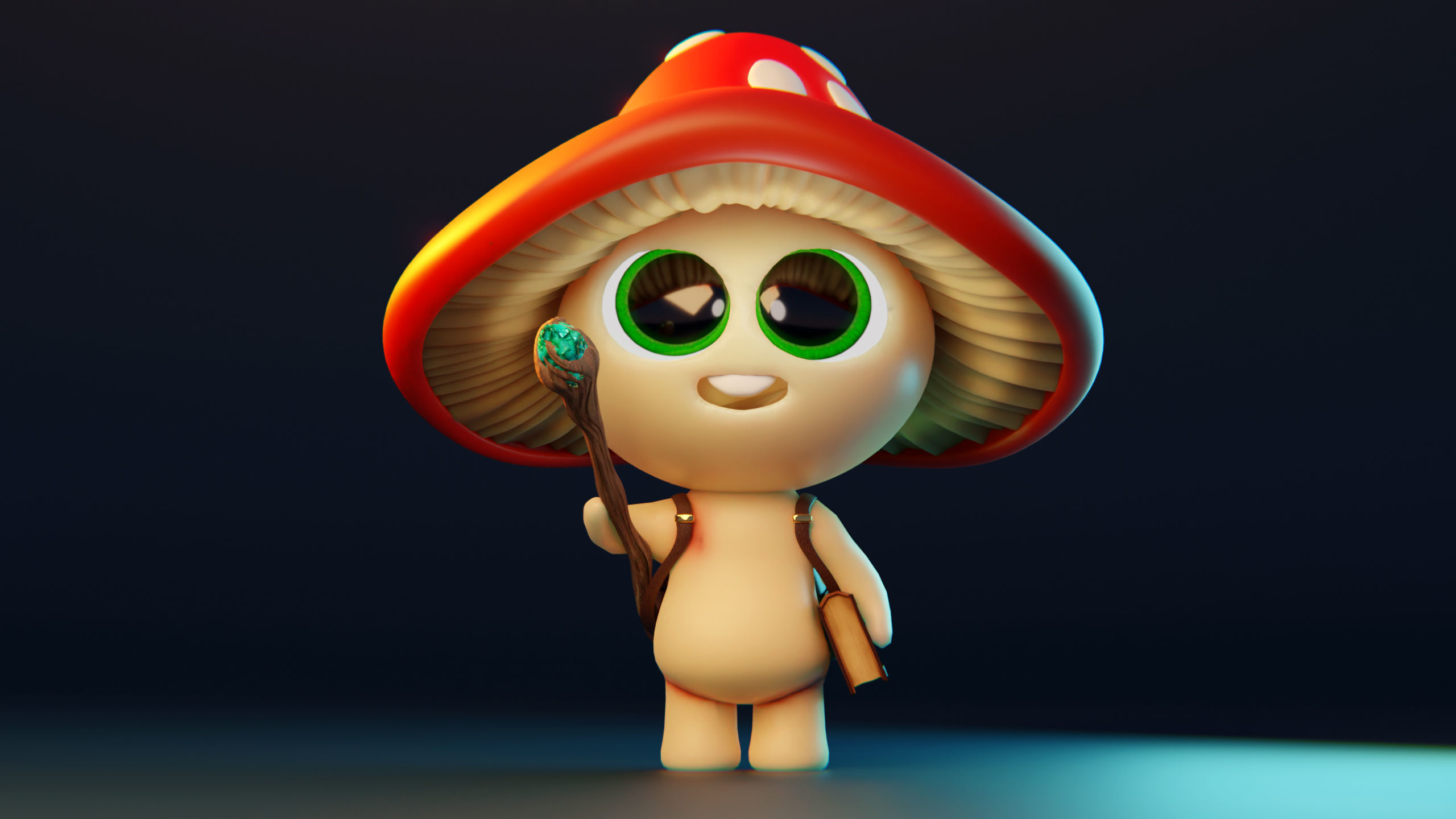 Mushroom Wizard  Low-poly 3D model_2