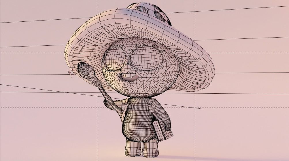 Mushroom Wizard  Low-poly 3D model_16