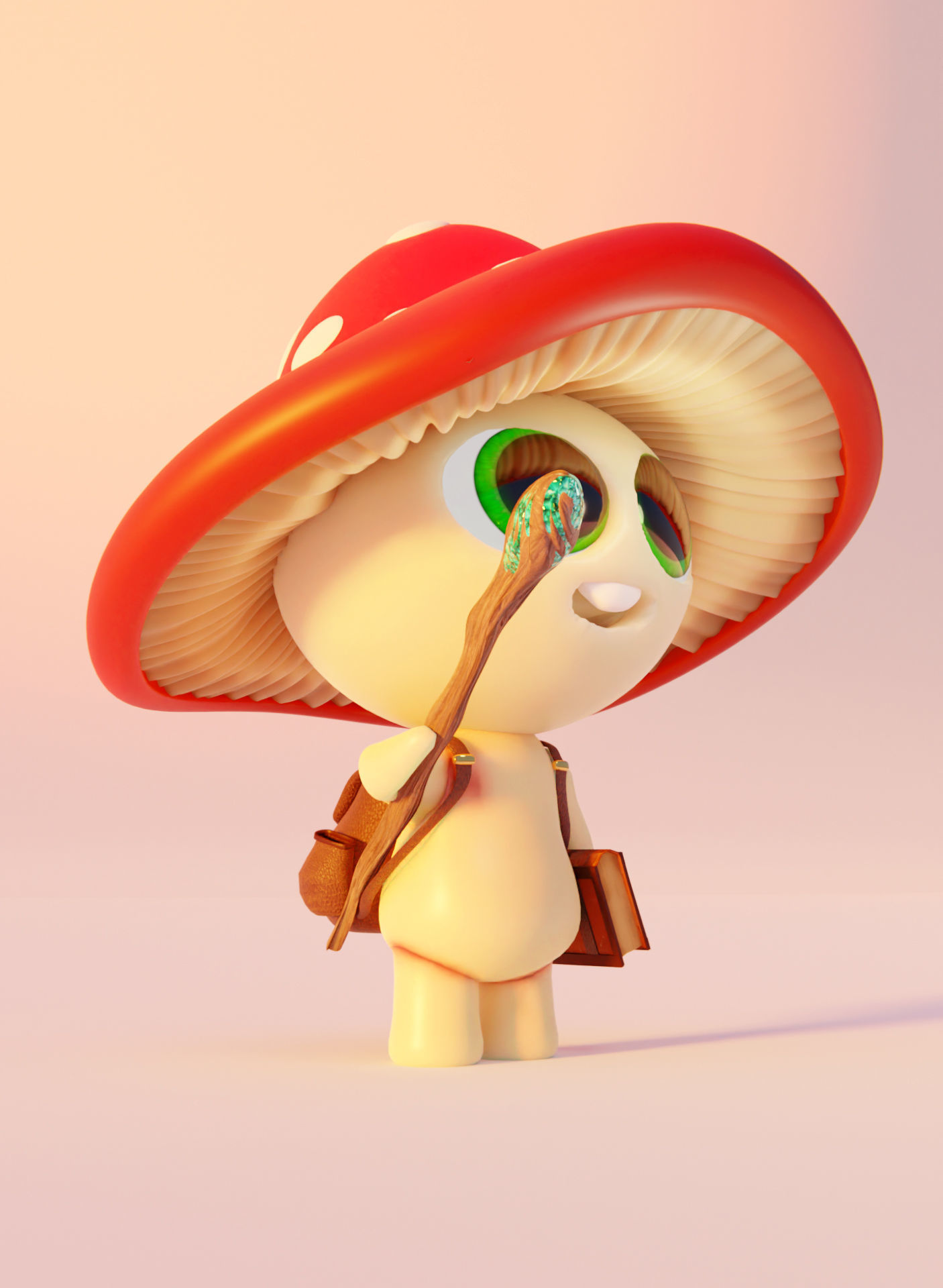 Mushroom Wizard  Low-poly 3D model_14