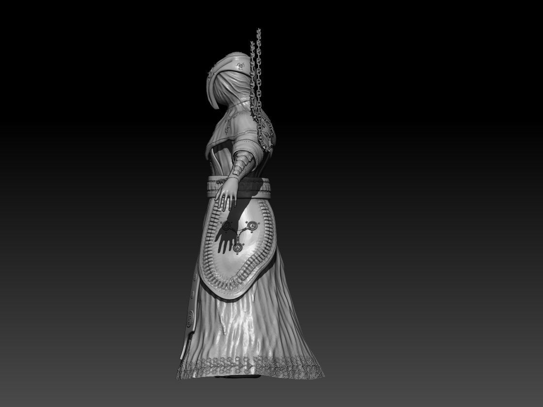 Cultist statue of woman 3D model_1