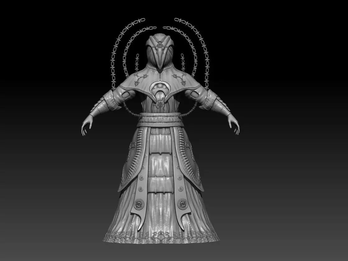 Cultist statue of woman 3D model_0