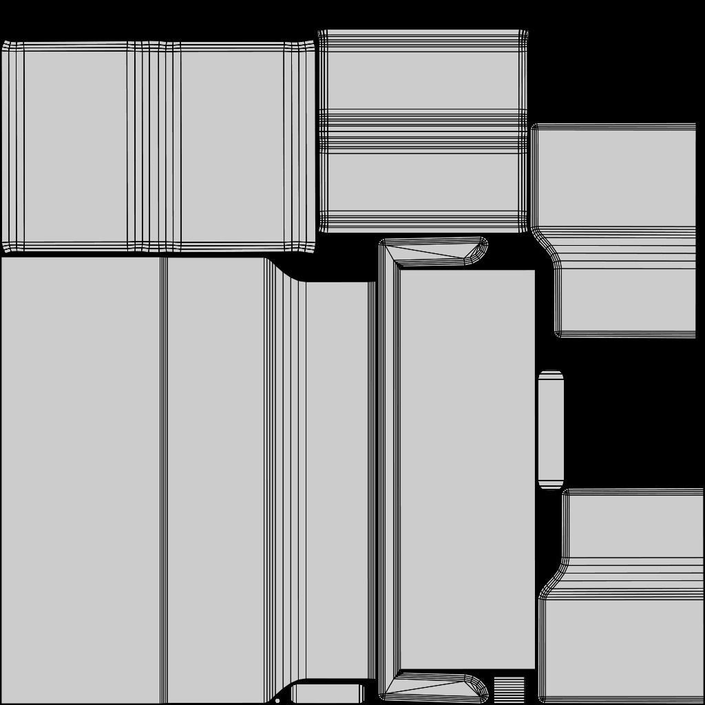 Fabric Couch with Pillow Low-poly 3D model_9