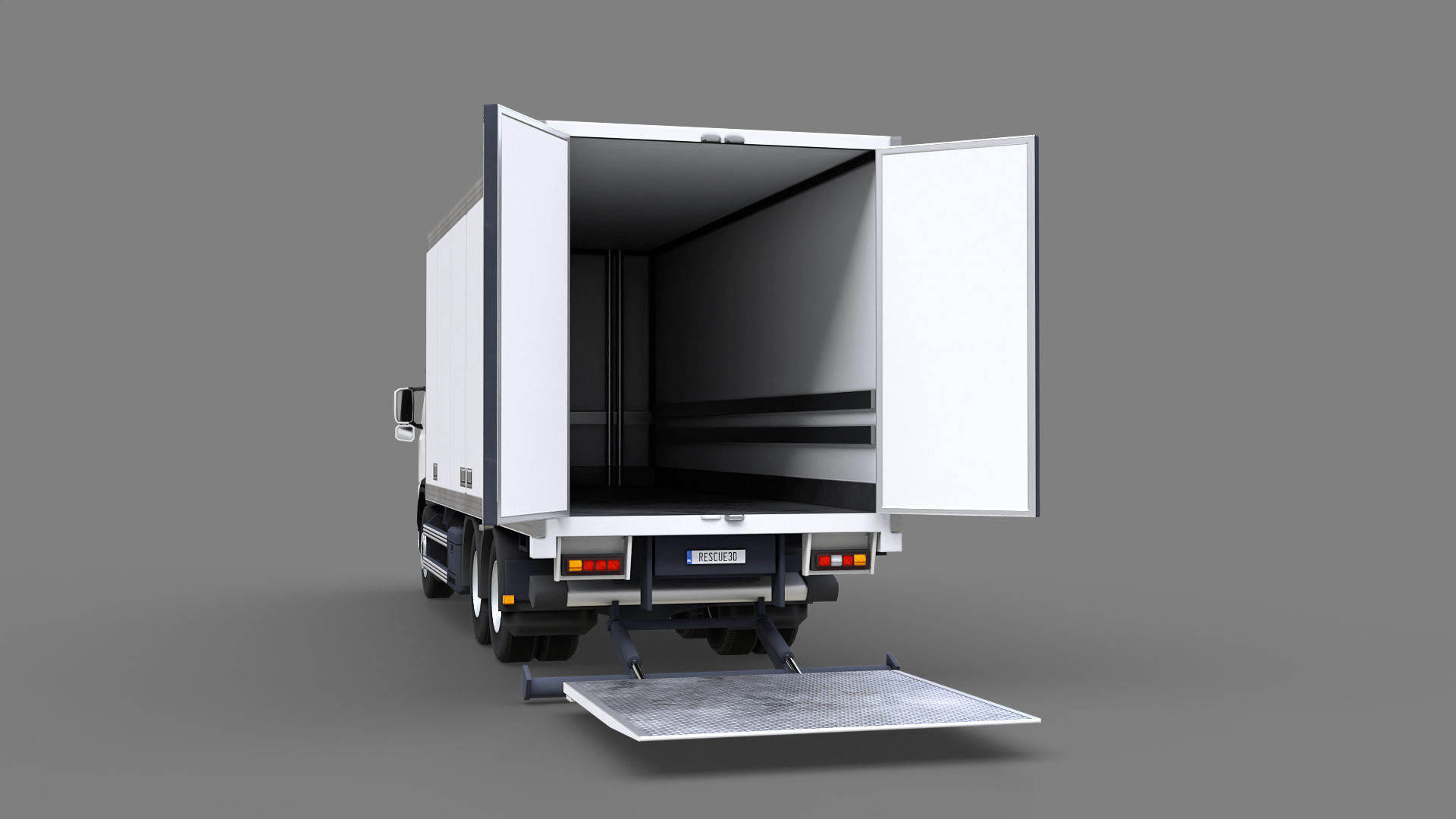 Medium Size Box Truck Low-poly 3D model_12