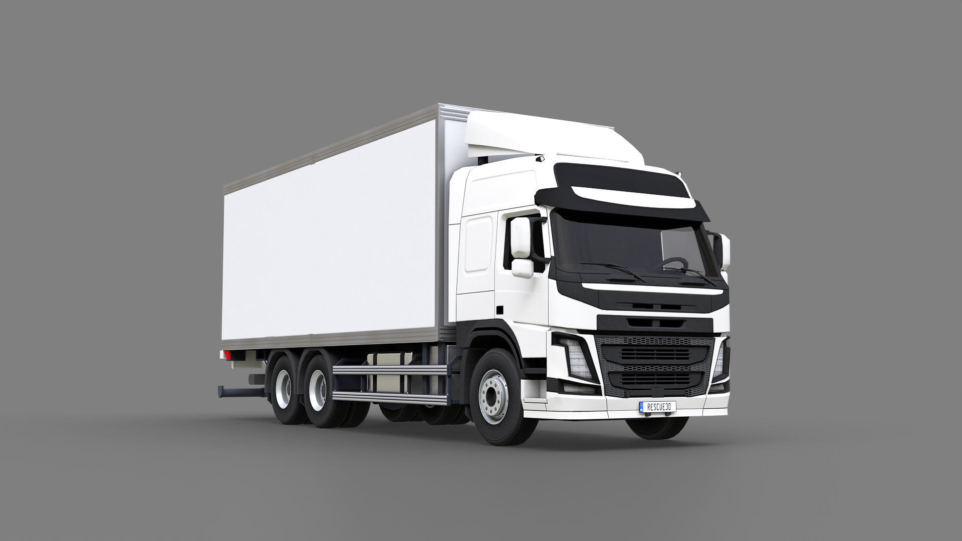 Medium Size Box Truck Low-poly 3D model_2