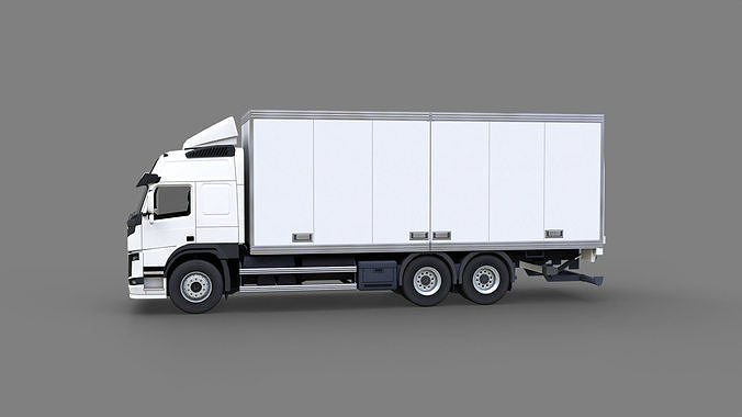 Medium Size Box Truck Low-poly 3D model 3