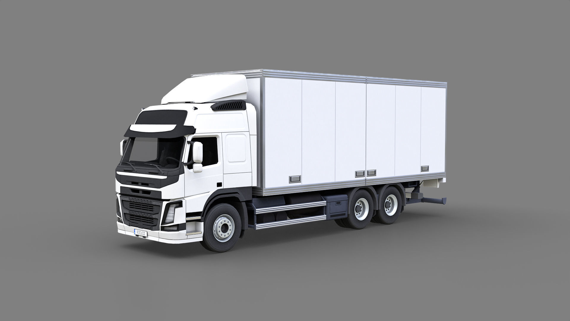 Medium Size Box Truck Low-poly 3D model_13