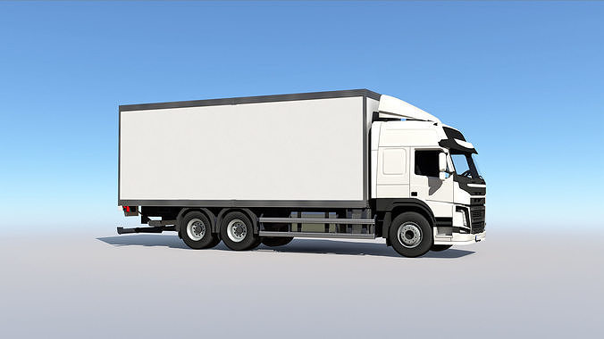 Medium Size Box Truck Low-poly 3D model 7