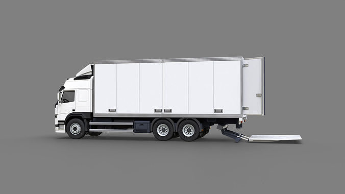 Medium Size Box Truck Low-poly 3D model 4