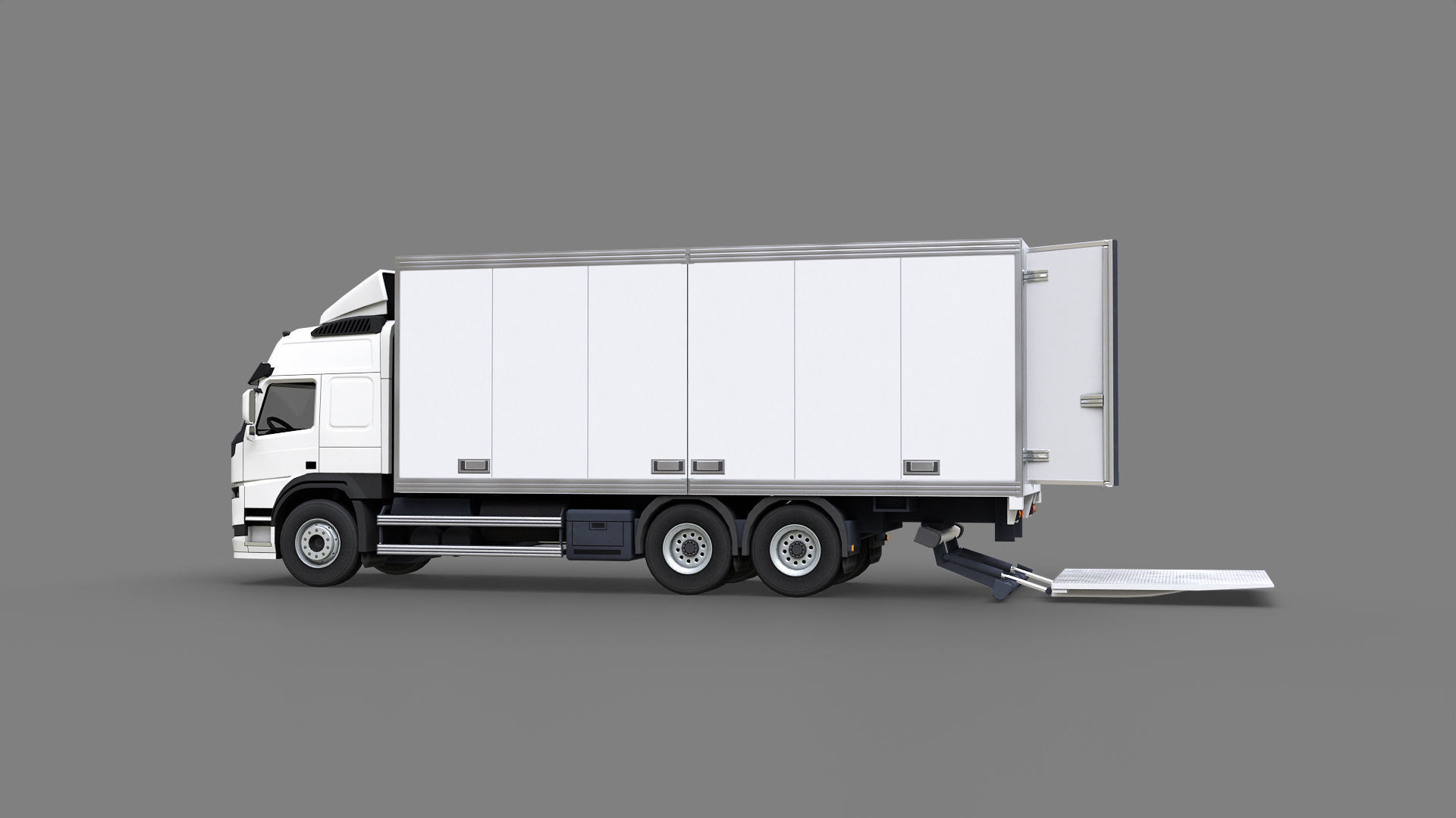 Medium Size Box Truck Low-poly 3D model_4