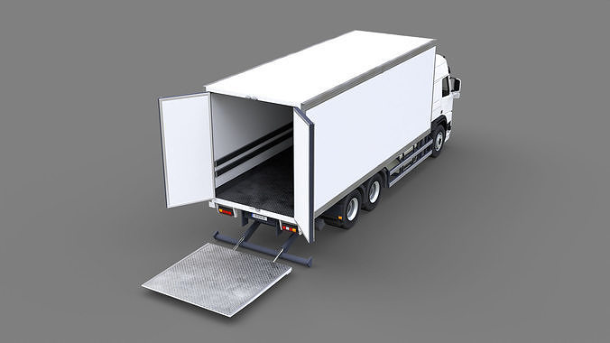 Medium Size Box Truck Low-poly 3D model 5