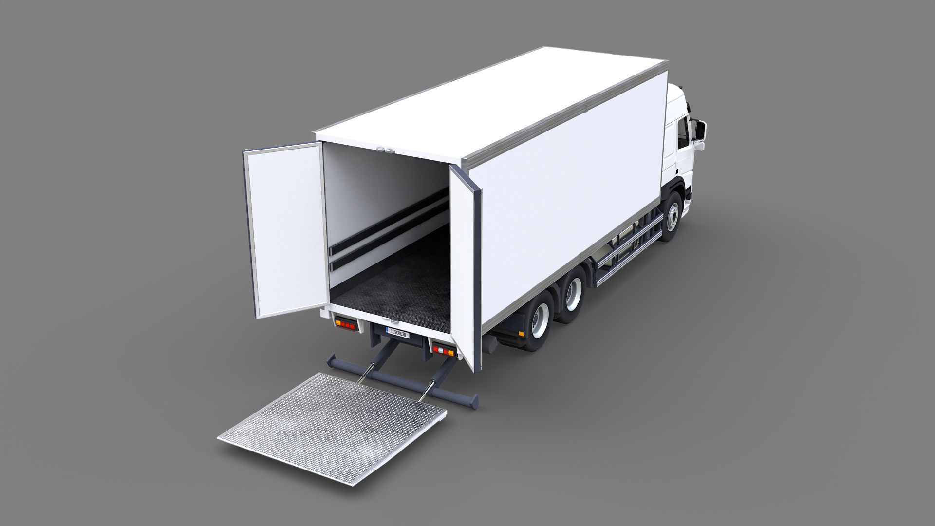 Medium Size Box Truck Low-poly 3D model_5
