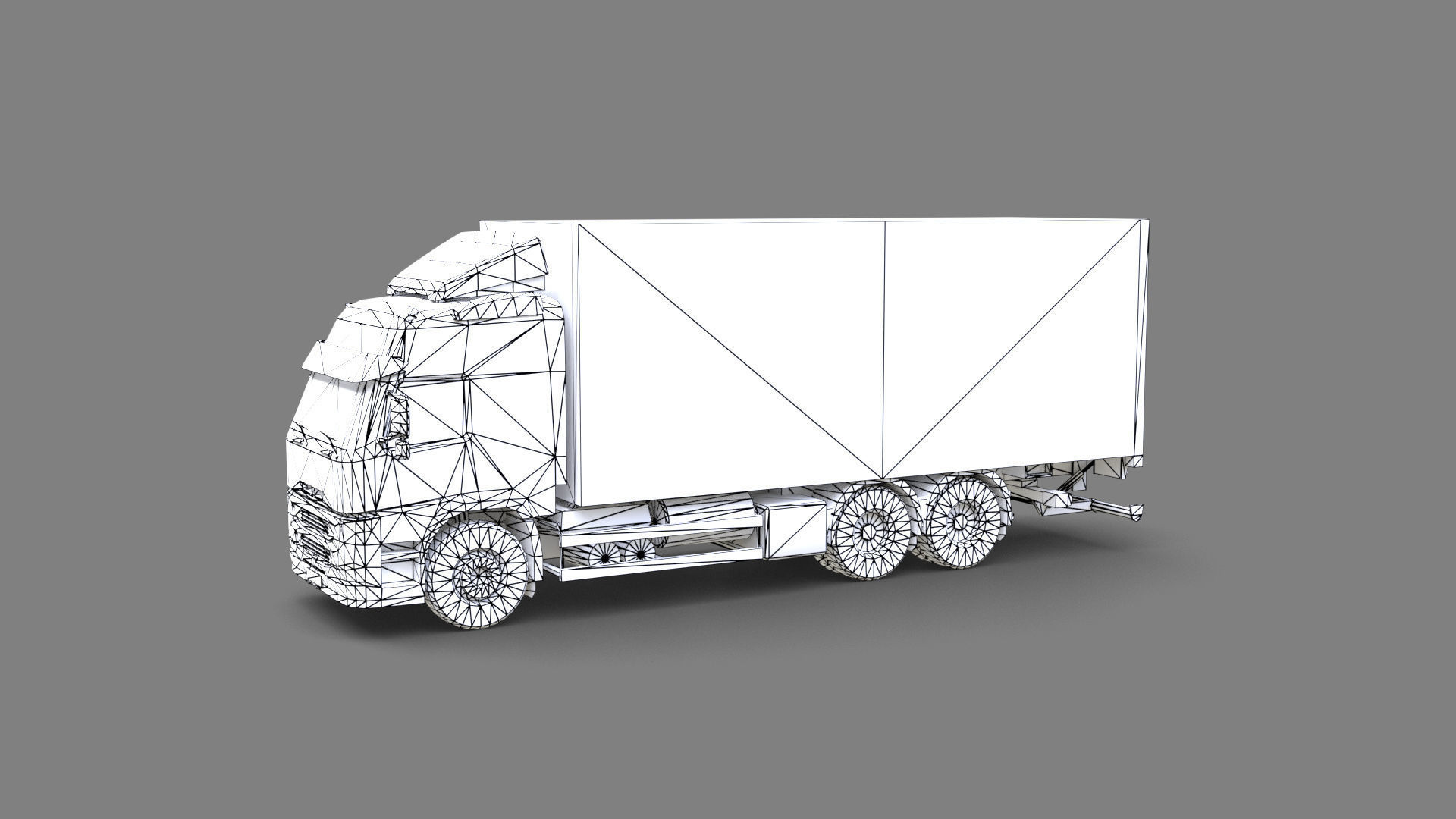 Medium Size Box Truck Low-poly 3D model_17