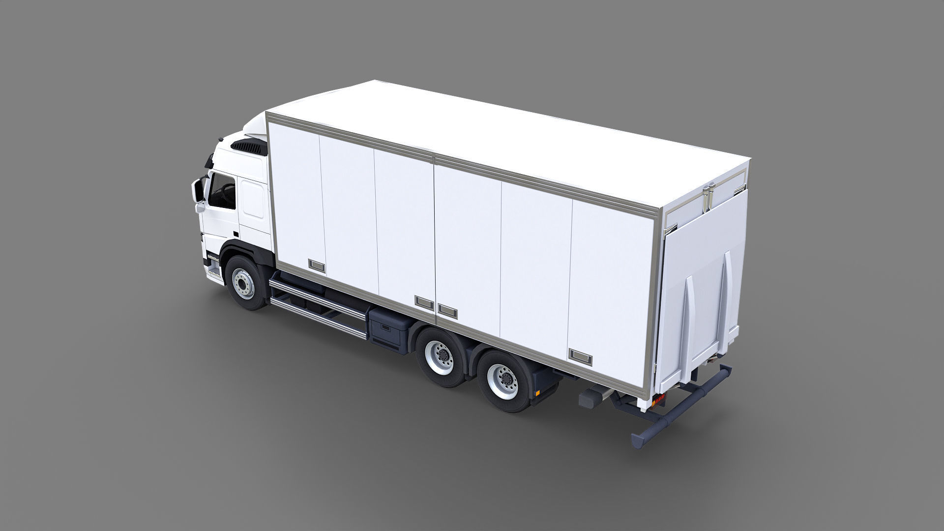 Medium Size Box Truck Low-poly 3D model_15