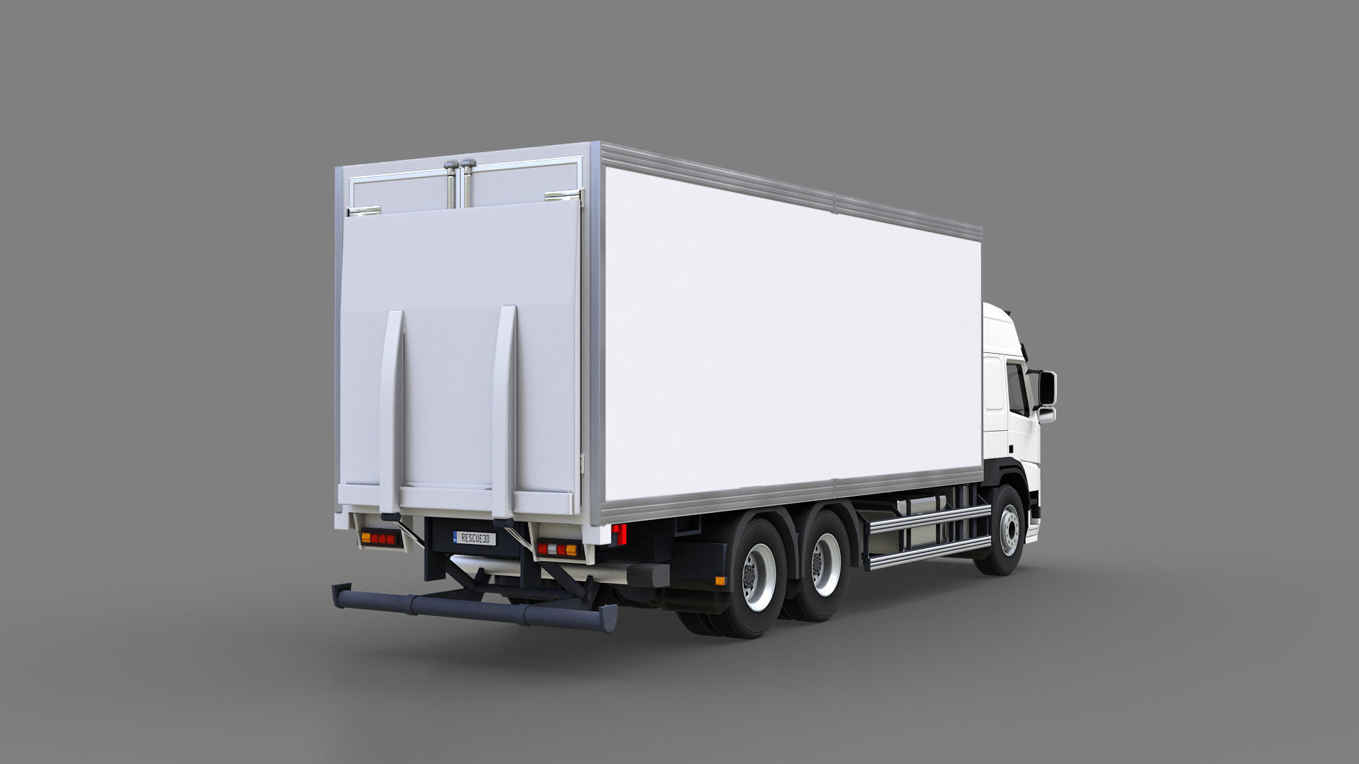 Medium Size Box Truck Low-poly 3D model_14
