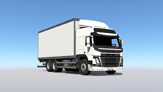 Medium Size Box Truck Low-poly 3D model 6