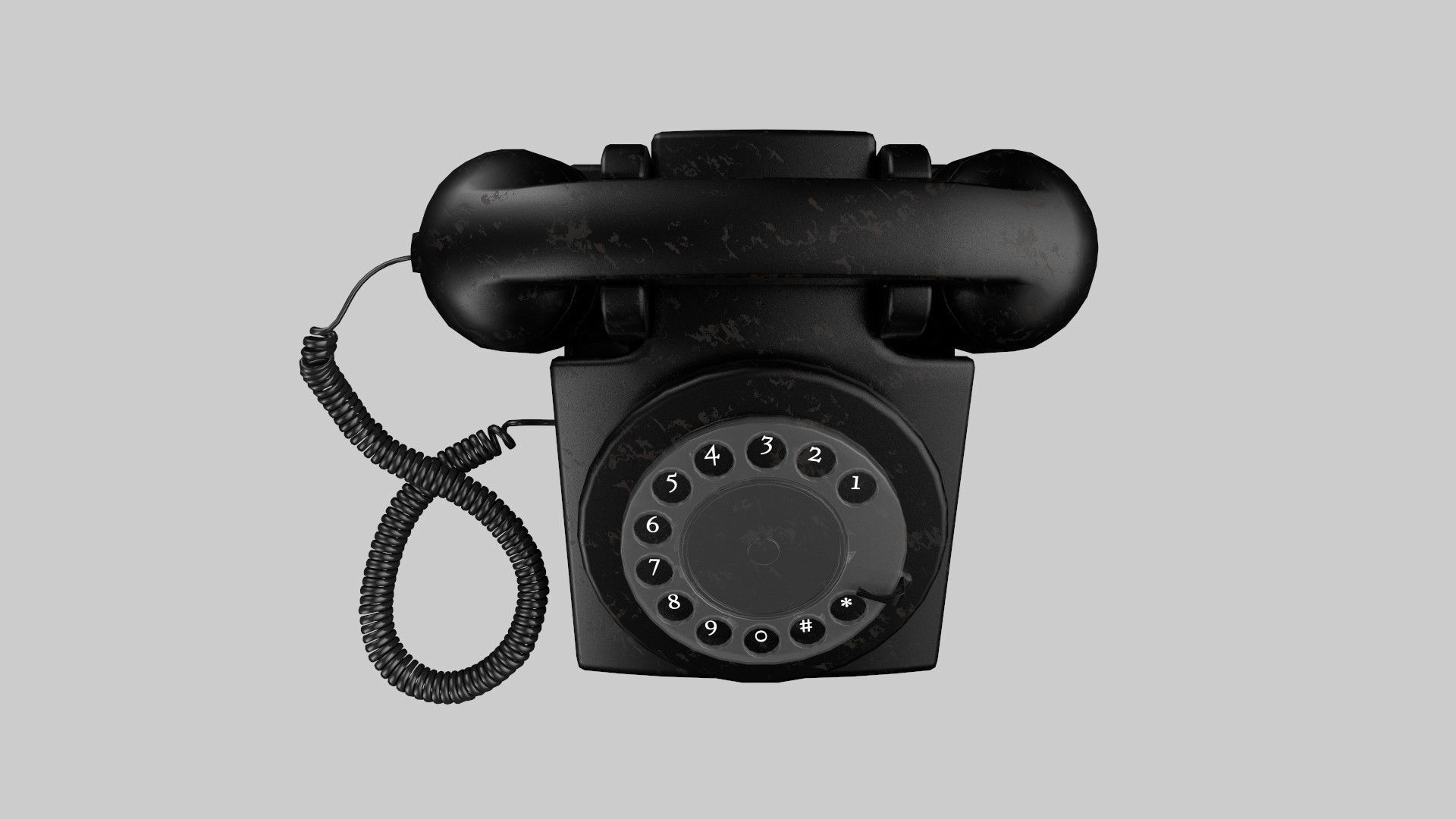 retro cable landline Low-poly 3D model_2