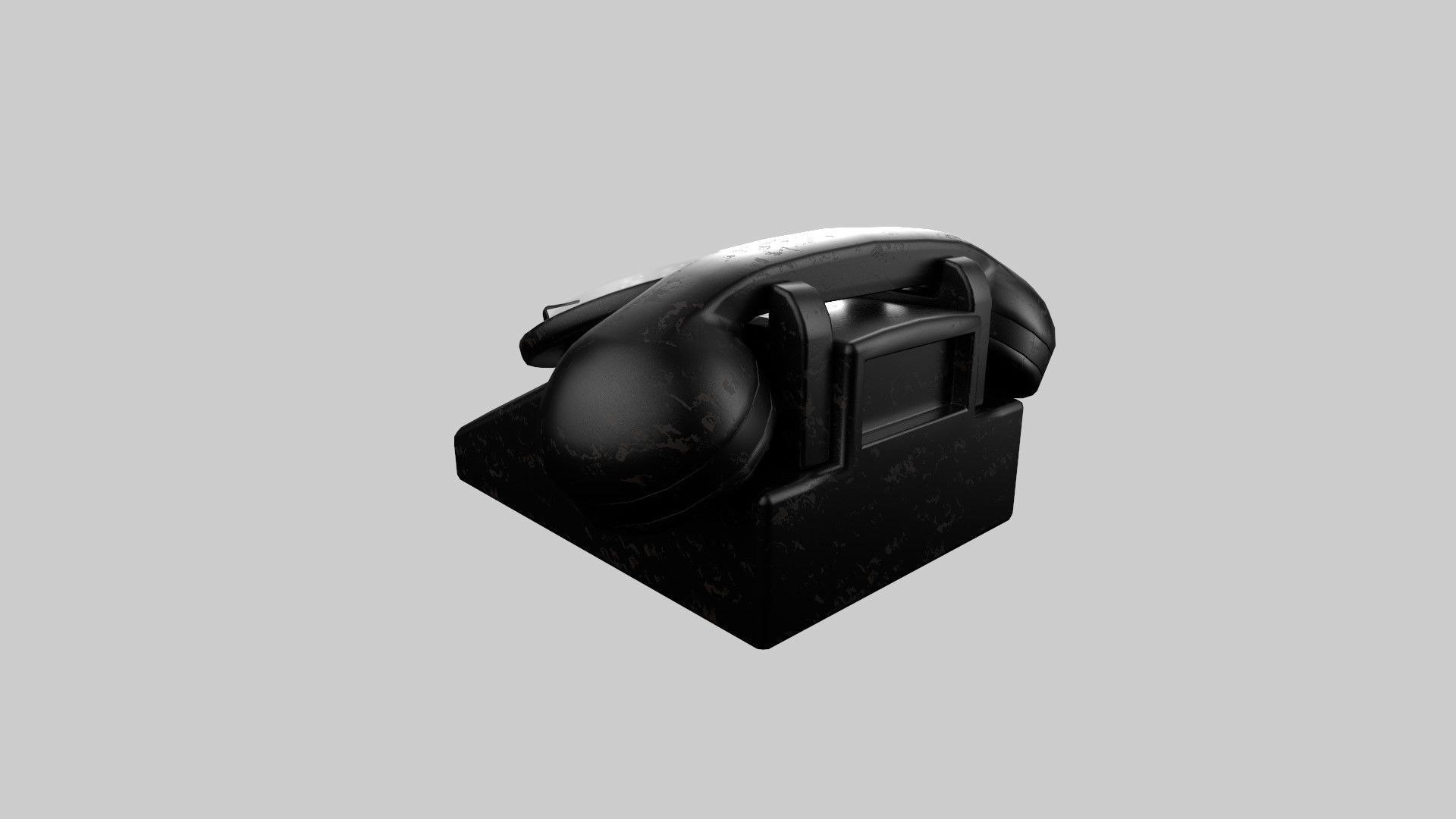 retro cable landline Low-poly 3D model_5