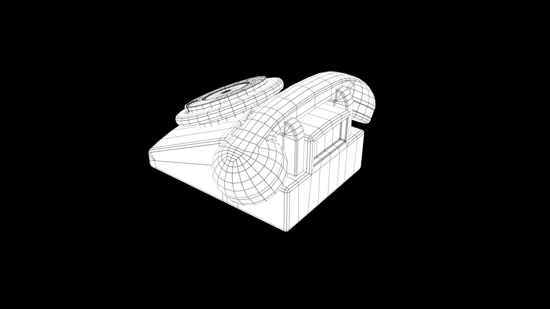 retro cable landline Low-poly 3D model_8