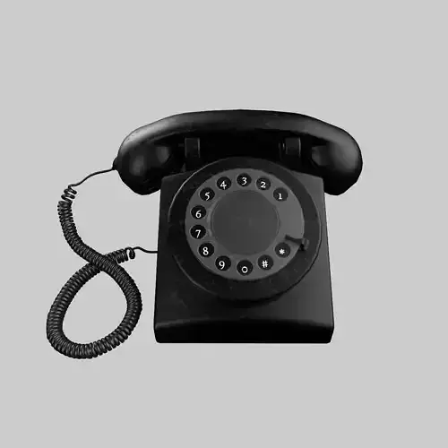 retro cable landline Low-poly 3D model