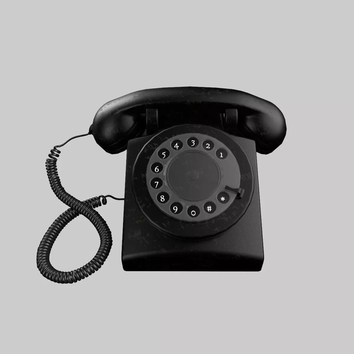 retro cable landline Low-poly 3D model_0