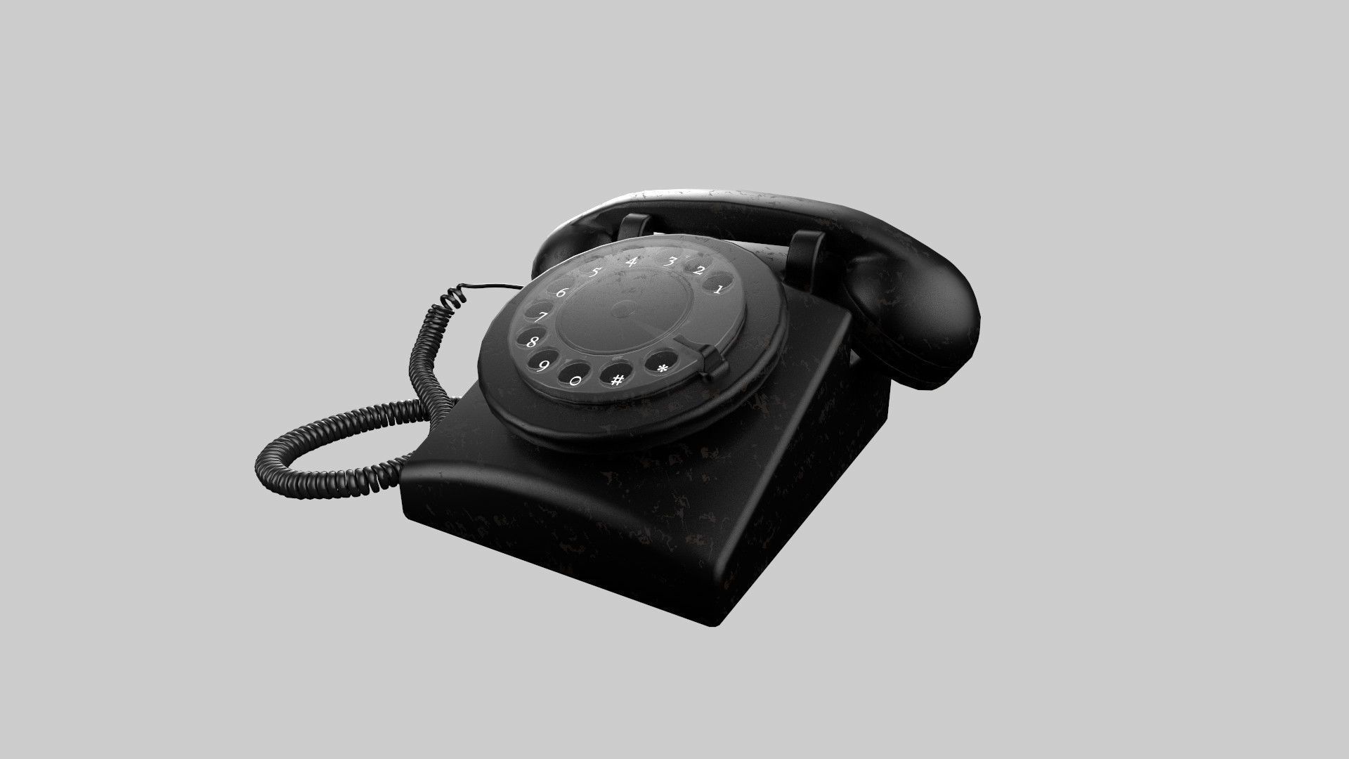 retro cable landline Low-poly 3D model_4