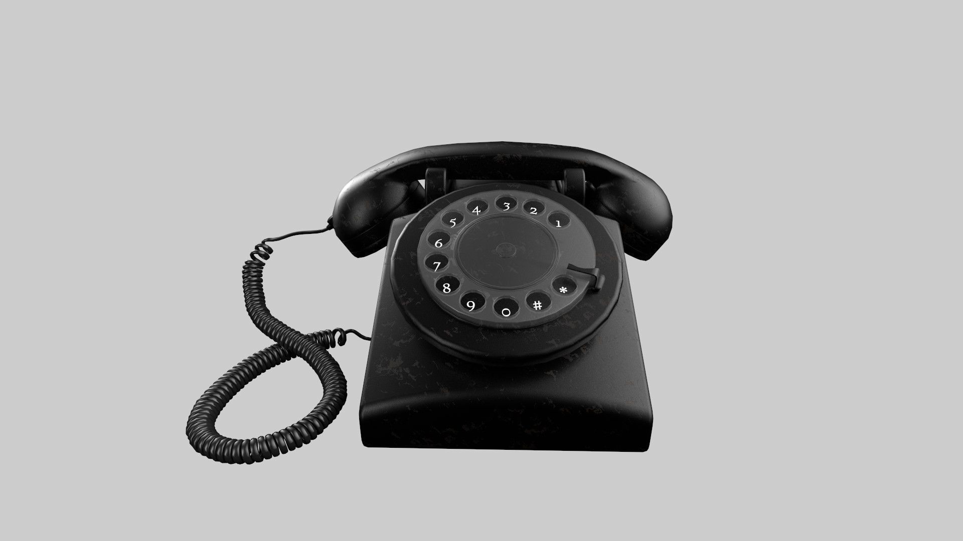 retro cable landline Low-poly 3D model_1