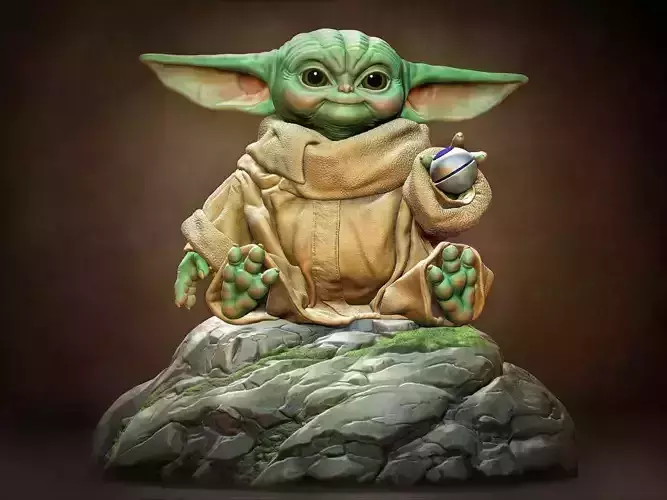 Grogu baby yoda statue 3D print model