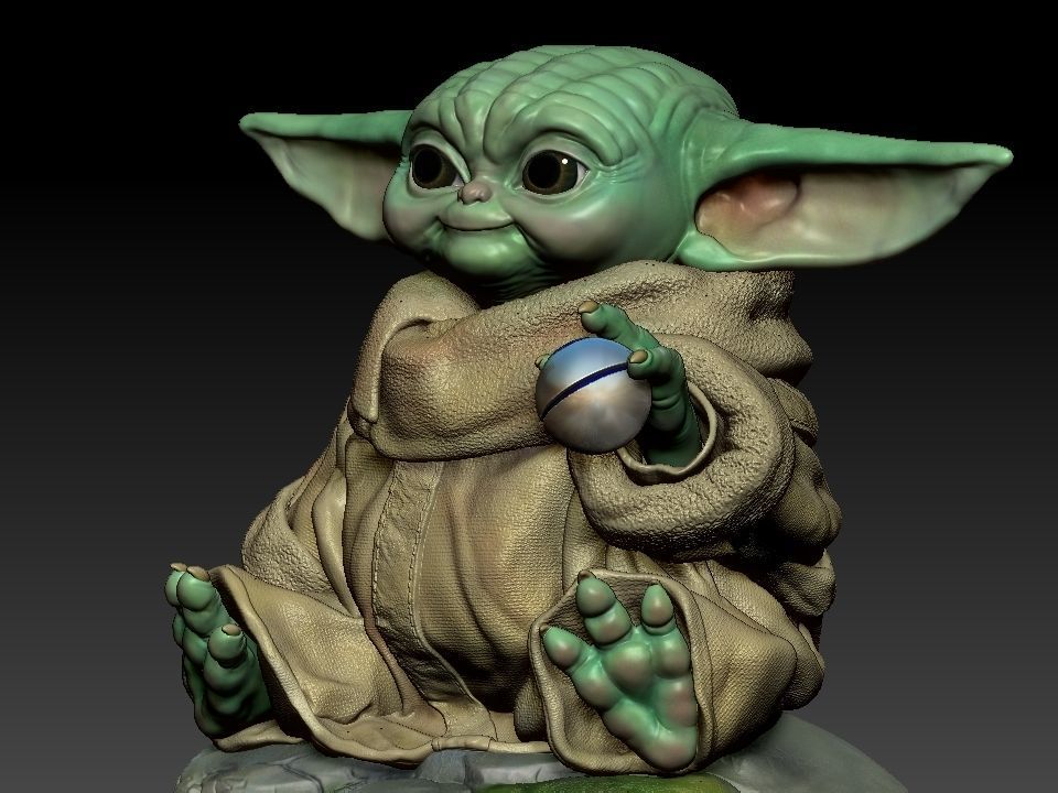 Grogu baby yoda statue 3D print model_34