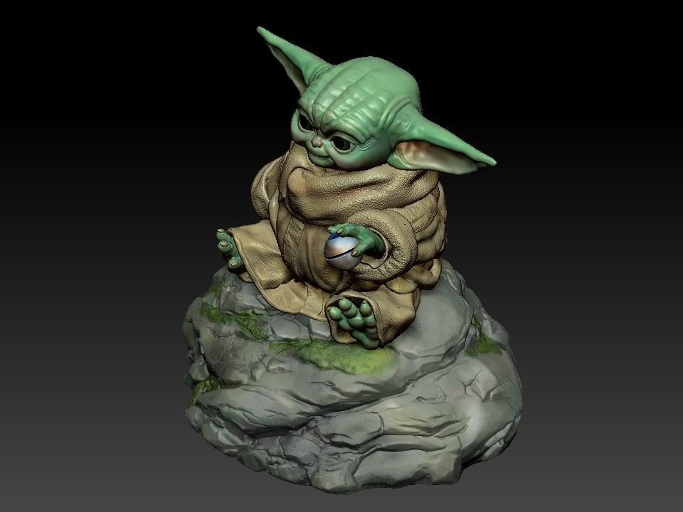 Grogu baby yoda statue 3D print model_50