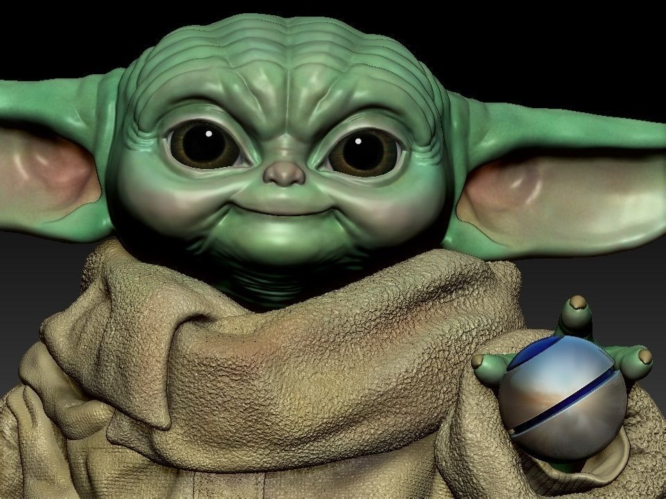Grogu baby yoda statue 3D print model_52