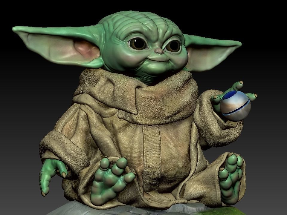 Grogu baby yoda statue 3D print model_22