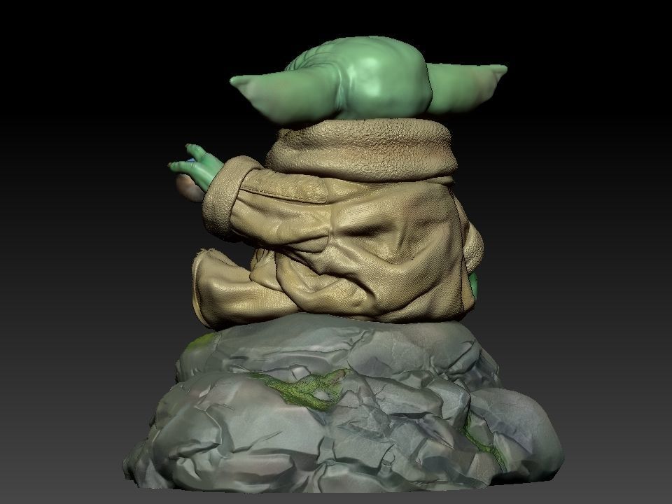 Grogu baby yoda statue 3D print model_12