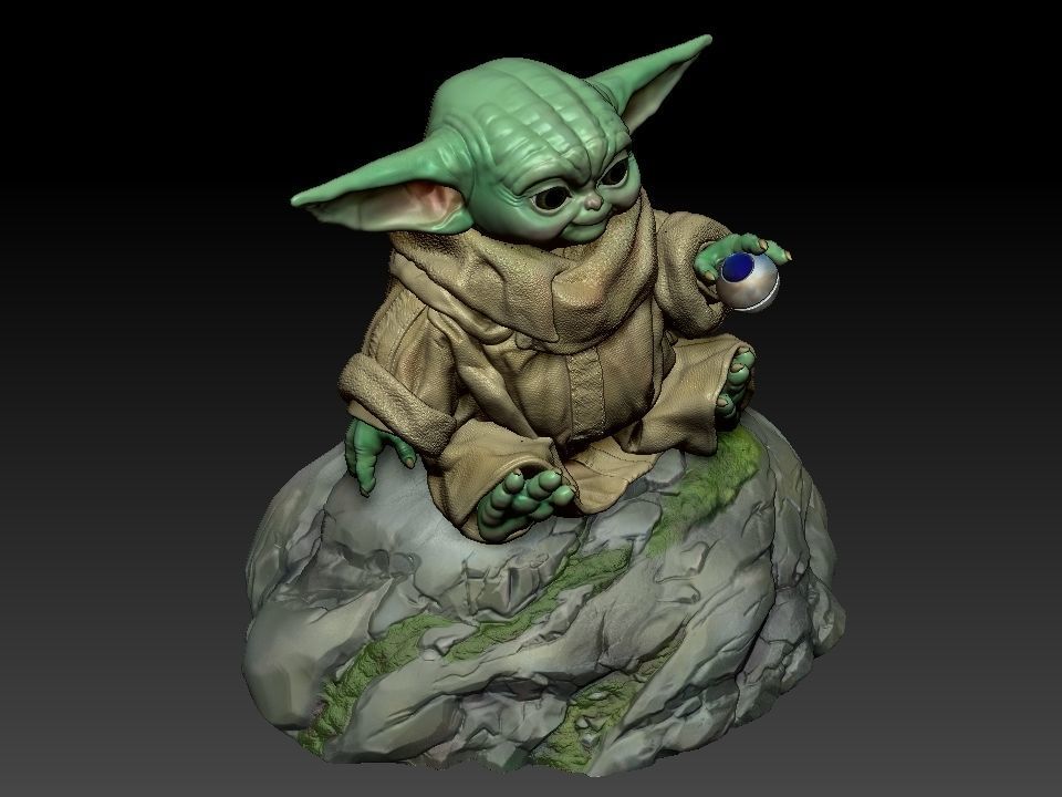 Grogu baby yoda statue 3D print model_38