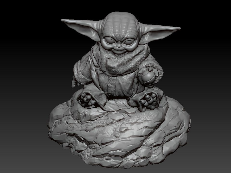 Grogu baby yoda statue 3D print model_37