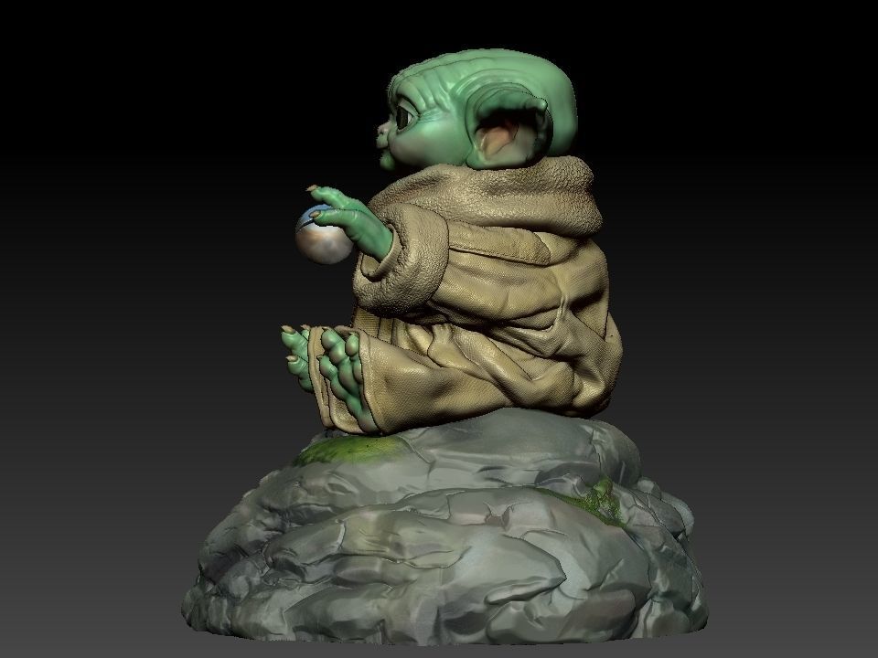 Grogu baby yoda statue 3D print model_14